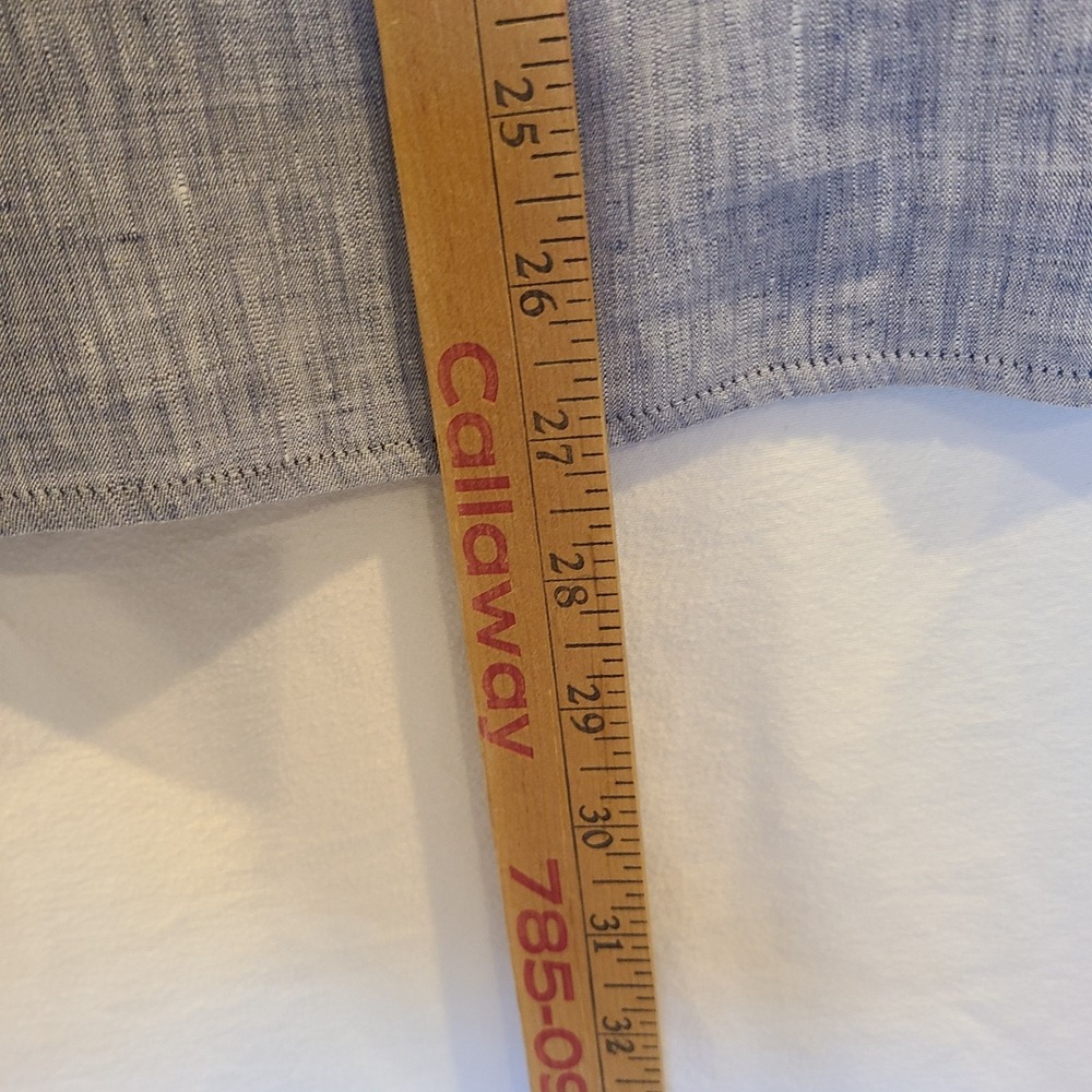 Lafayette 148 Blue Linen Popover Top‎ Small Oversized Loose Dolman Short Sleeves - Picture 8 of 8